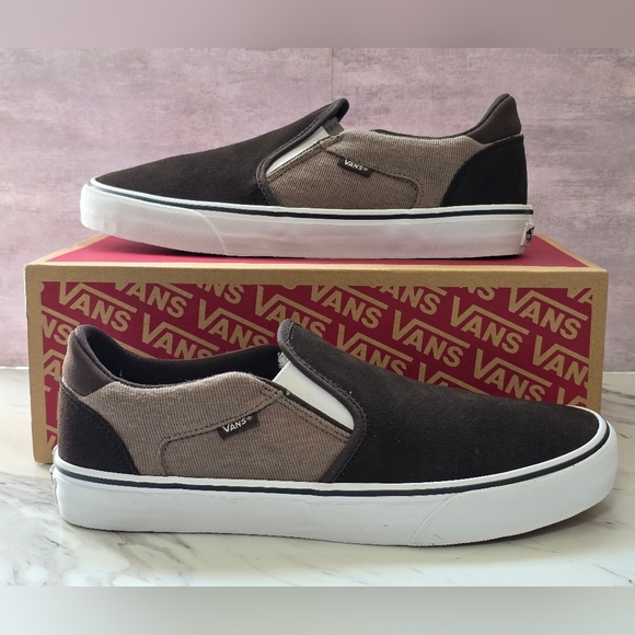 Vans Other - Vans Men's Dark Brown Slip-On Sneakers